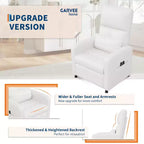 Fauteuil inclinable, fauteuil inclinable réglable, canapé ergonomique surrembourré, dossier haut, assise rembourrée, 2 poches latérales, siège de cinéma maison pour salon