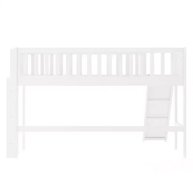 Okak Lit mezzanine enfant avec toboggan, taille double/pleine, 77,4 pouces, lit simple avec garde-corps de sécurité et échelle, cadres de lit pour chambre d'enfant, salle de jeux
