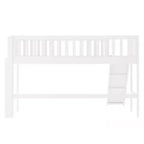 Okak Lit mezzanine enfant avec toboggan, taille double/pleine, 77,4 pouces, lit simple avec garde-corps de sécurité et échelle, cadres de lit pour chambre d'enfant, salle de jeux