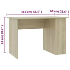Bureau Chêne Sonoma Bois d'ingénierie Medium Bureau d'ordinateur