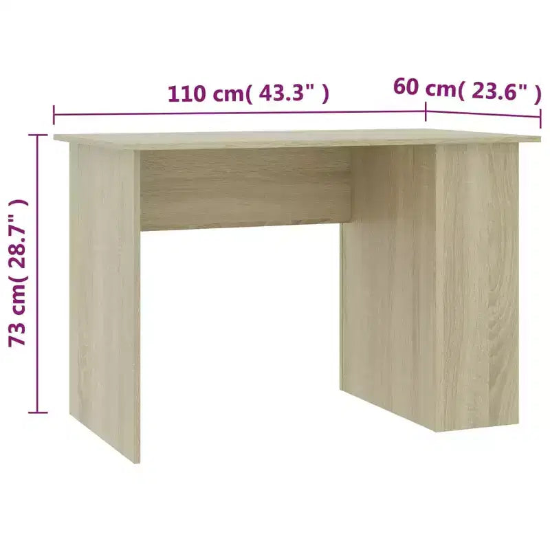 Bureau Chêne Sonoma Bois d'ingénierie Medium Bureau d'ordinateur