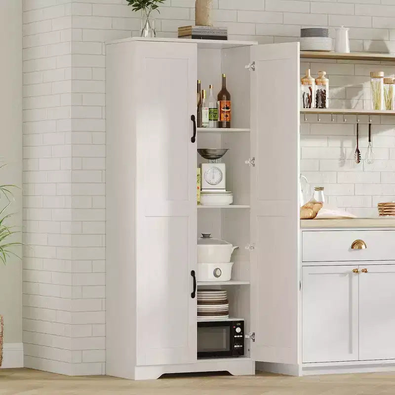 Meuble de cuisine, armoire de rangement autoportante blanche, 60 placards, meuble de rangement haut de salle de bain