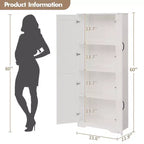 Meuble de cuisine, armoire de rangement autoportante blanche, 60 placards, meuble de rangement haut de salle de bain