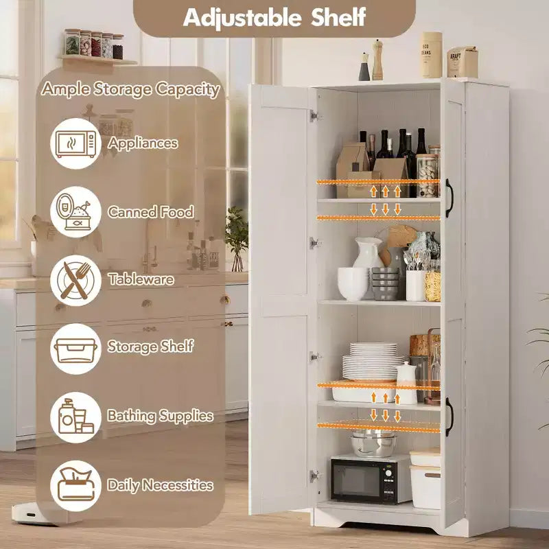 Meuble de cuisine, armoire de rangement autoportante blanche, 60 placards, meuble de rangement haut de salle de bain