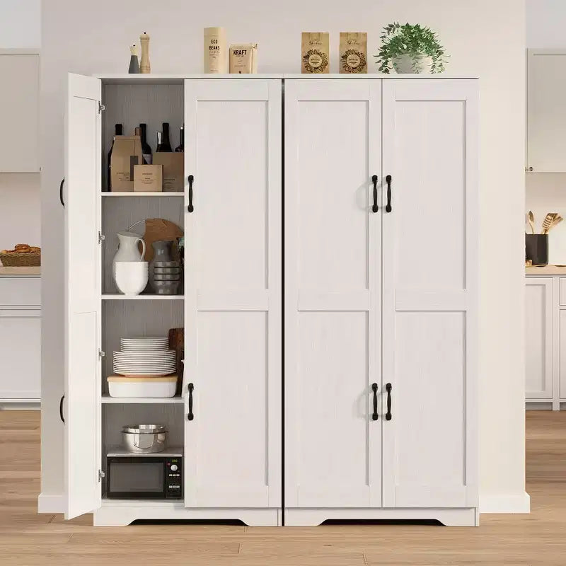 Meuble de cuisine, armoire de rangement autoportante blanche, 60 placards, meuble de rangement haut de salle de bain
