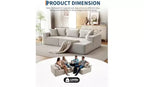 Canapé modulaire GustoWave 108 avec méridienne | Canapé en L moelleux et compressé pour salon | Design convertible, Beige