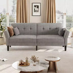 Canapé-lit futon 89, canapé-lit convertible avec dossier et accoudoirs réglables, canapé-lit futon moderne