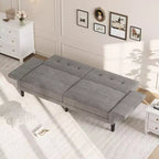 Canapé-lit futon 89, canapé-lit convertible avec dossier et accoudoirs réglables, canapé-lit futon moderne