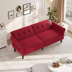 Canapé-lit futon 89, canapé-lit convertible avec dossier et accoudoirs réglables, canapé-lit futon moderne