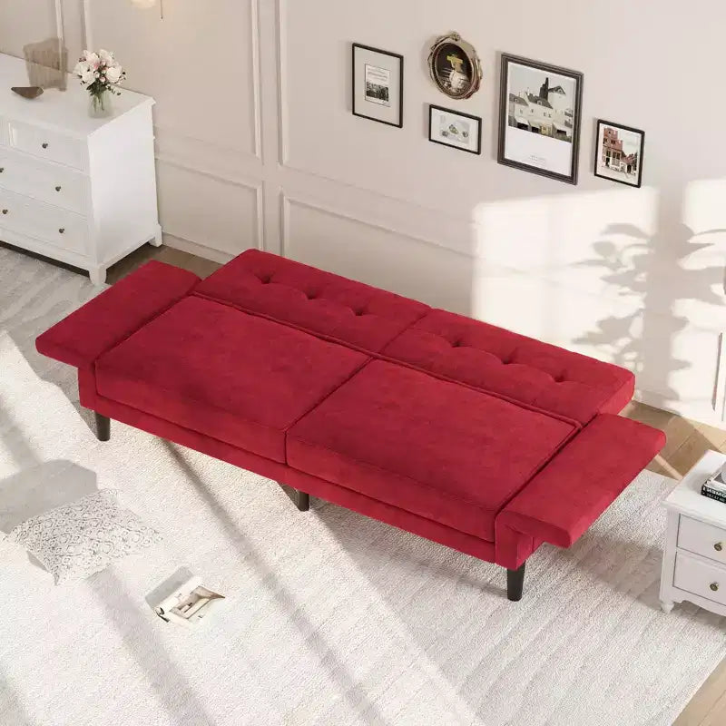 Canapé-lit futon 89, canapé-lit convertible avec dossier et accoudoirs réglables, canapé-lit futon moderne
