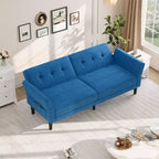 Canapé-lit futon 89, canapé-lit convertible avec dossier et accoudoirs réglables, canapé-lit futon moderne