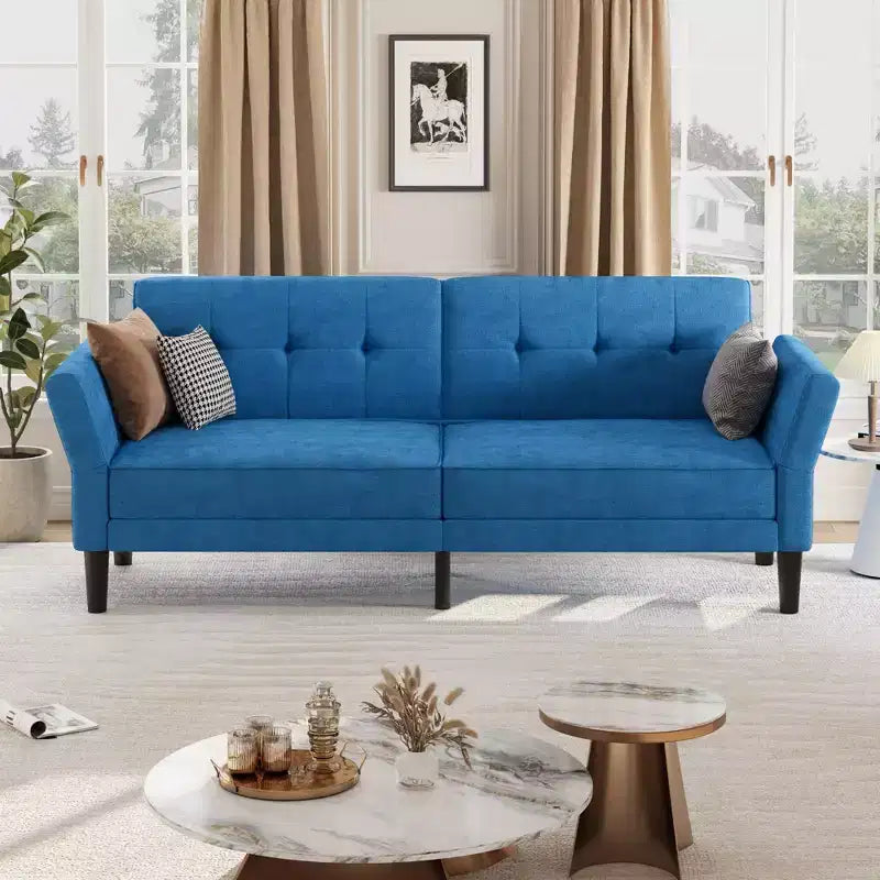 Canapé-lit futon 89, canapé-lit convertible avec dossier et accoudoirs réglables, canapé-lit futon moderne