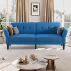 Canapé-lit futon 89, canapé-lit convertible avec dossier et accoudoirs réglables, canapé-lit futon moderne