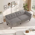 Canapé-lit futon 89, canapé-lit convertible avec dossier et accoudoirs réglables, canapé-lit futon moderne