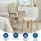 Fauteuil de coiffeuse en tissu Teddy pelucheux, jolies chaises de bureau avec dossier, chaise d'appoint roulante rembourrée pour salon/salle de maquillage/chambre à coucher