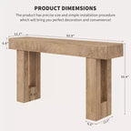 Table console rustique de 63 po – Table d'entrée de style ferme avec étagère ouverte pour le salon et le couloir