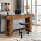 Table console rustique de 63 po – Table d'entrée de style ferme avec étagère ouverte pour le salon et le couloir