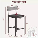 Tabourets de Bar Lot de 4, Tabourets de Bar de Cuisine avec Repose-Pieds, Chaises de Bar Rembourrées de 65 cm avec Dossier, 4 Tabourets de Comptoir Hauteur Standard pour Bar de Comptoir