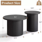 AMERLIFE Table basse gigogne rustique, tables d'appoint rondes aspect bois pour salon
