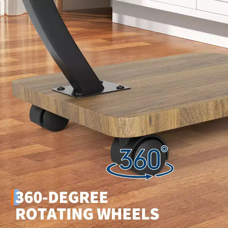 Table d'appoint avec roulettes, petite table de chevet, plateau TV rotatif à 360° en bois, pour salon, chambre à coucher