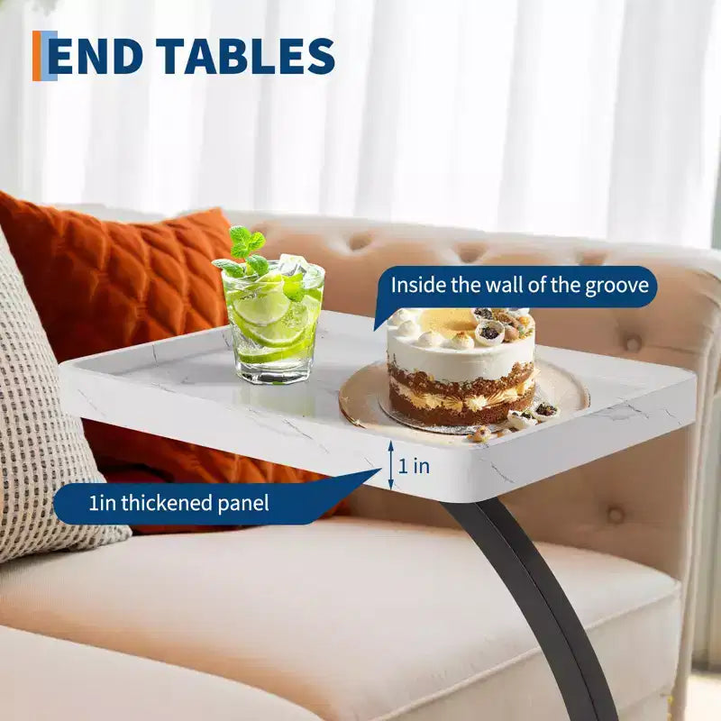 Table d'appoint avec roulettes, petite table de chevet, plateau TV rotatif à 360° en bois, pour salon, chambre à coucher