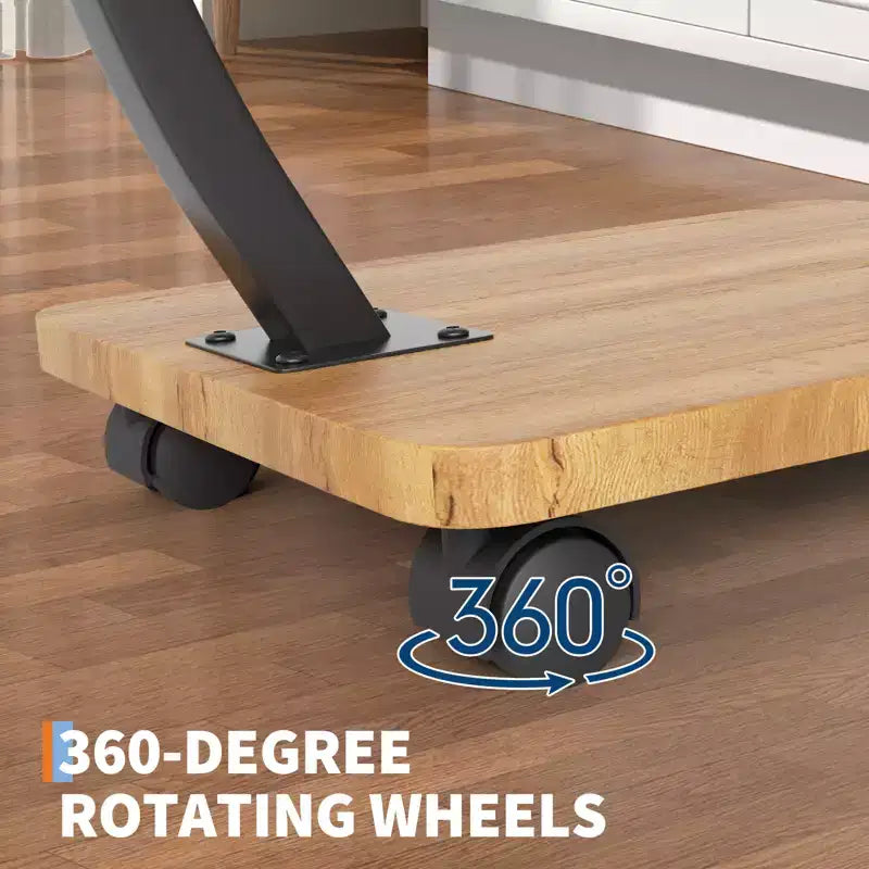 Table d'appoint avec roulettes, petite table de chevet, plateau TV rotatif à 360° en bois, pour salon, chambre à coucher