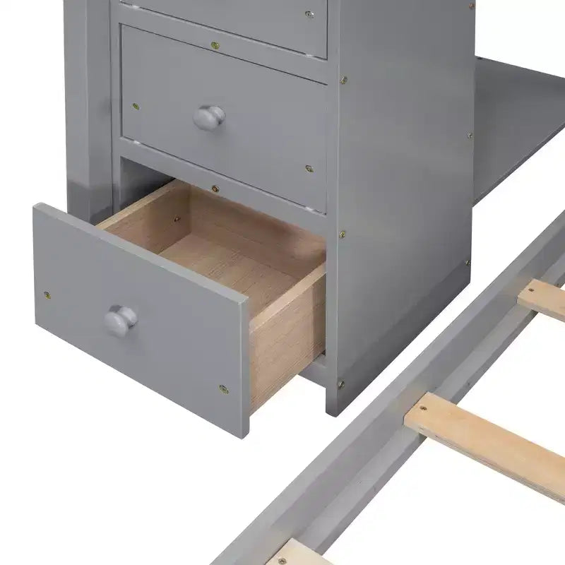 Lits superposés séparables superposés en L, avec escalier de rangement, cadre de lit en bois avec 4 tiroirs et étagères pour enfants, adolescents et adultes