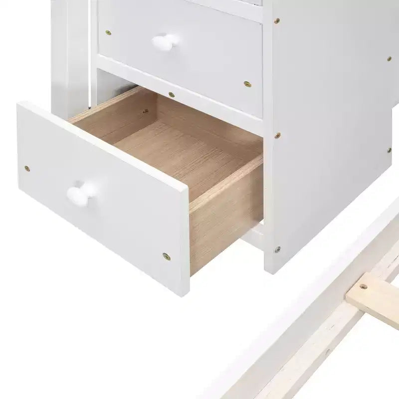 Lits superposés séparables superposés en L, avec escalier de rangement, cadre de lit en bois avec 4 tiroirs et étagères pour enfants, adolescents et adultes