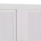 Meuble de rangement haut de 31 po en grain de bois blanc, organisateur de rangement avec 2 portes en rotin tressé pour chambre à coucher/salon/salle à manger