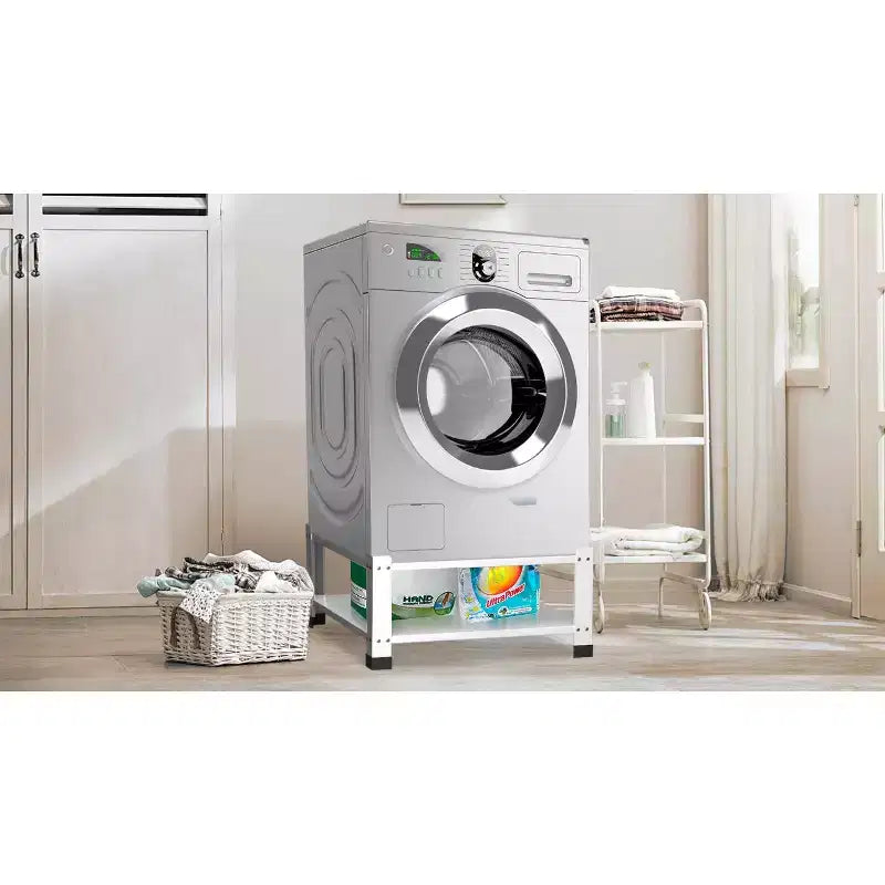 Piédestal de buanderie avec étagère de rangement pour machine à laver, rehausseur universel en acier robuste pour machine à laver, support de base pour machine à laver capacité de 360 kg