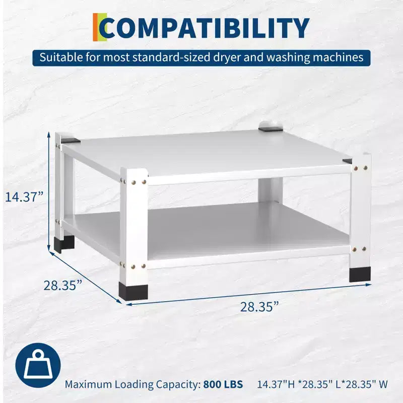 Piédestal de buanderie avec étagère de rangement pour machine à laver, rehausseur universel en acier robuste pour machine à laver, support de base pour machine à laver capacité de 360 kg