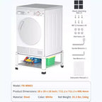Piédestal de buanderie avec étagère de rangement pour machine à laver, rehausseur universel en acier robuste pour machine à laver, support de base pour machine à laver capacité de 360 kg