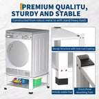 Piédestal de buanderie avec étagère de rangement pour machine à laver, rehausseur universel en acier robuste pour machine à laver, support de base pour machine à laver capacité de 360 kg