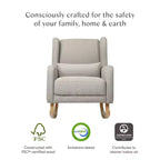 Fauteuil à bascule Kai de Babyletto en tissu Eco-Performance | Hydrofuge et antitache