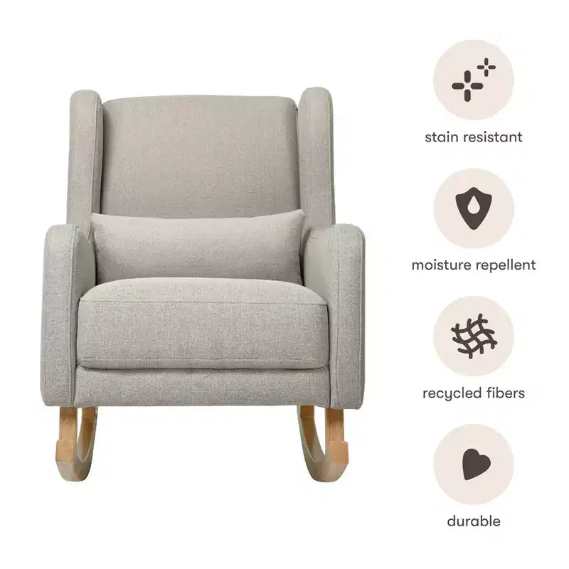Fauteuil à bascule Kai de Babyletto en tissu Eco-Performance | Hydrofuge et antitache