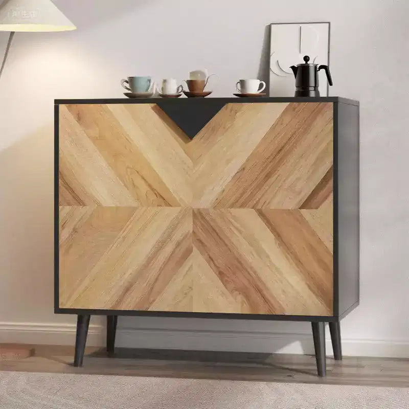 Armoire de rangement finition bois, buffet d'appoint autoportant avec portes pour salle à manger et entrée