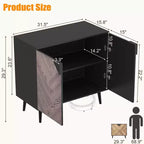 Armoire de rangement finition bois, buffet d'appoint autoportant avec portes pour salle à manger et entrée