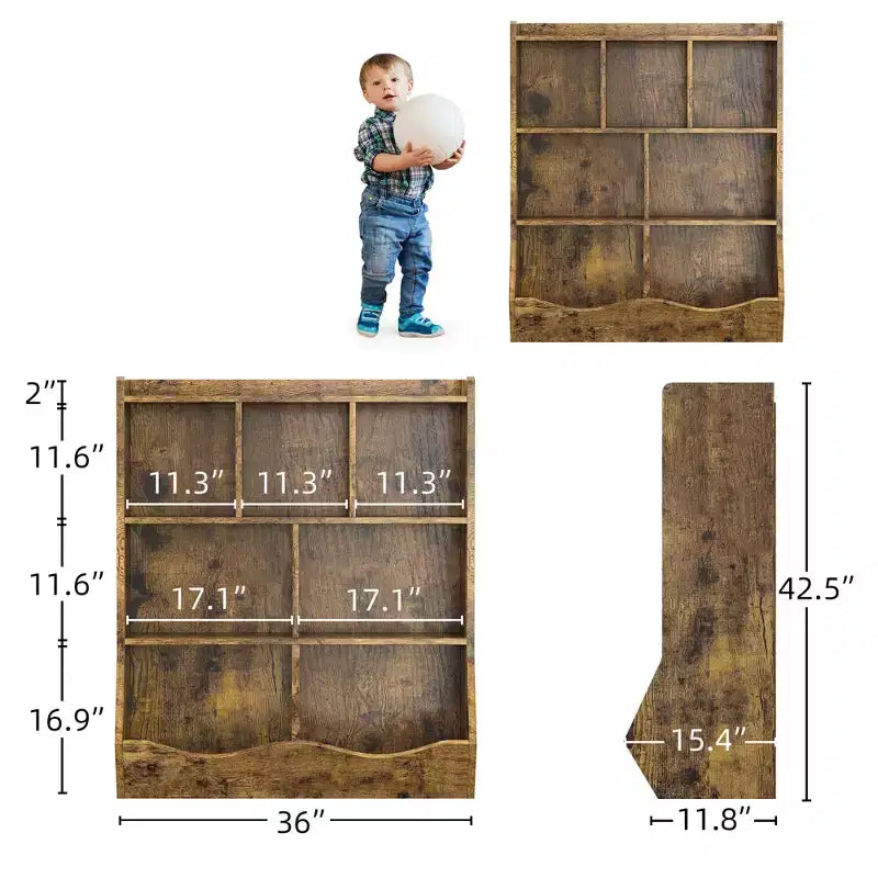 Bibliothèque pour enfants à trois niveaux, bibliothèque pour enfants avec armoires de rangement, étagère de rangement pour jouets, adaptée aux salles de jeux, aux chambres d'enfants