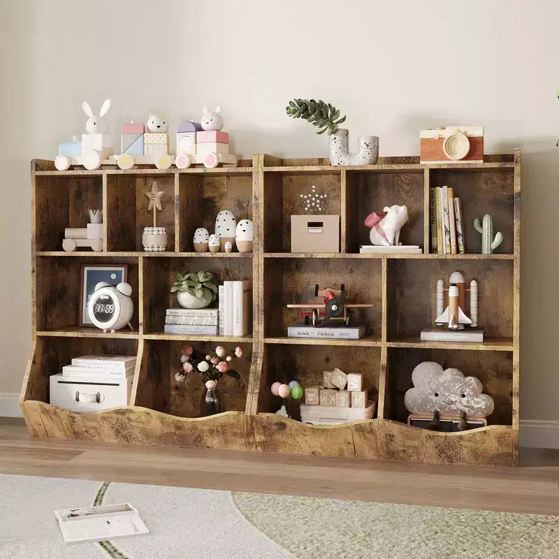 Bibliothèque pour enfants à trois niveaux, bibliothèque pour enfants avec armoires de rangement, étagère de rangement pour jouets, adaptée aux salles de jeux, aux chambres d'enfants