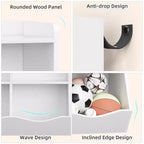 Bibliothèque pour enfants à trois niveaux, bibliothèque pour enfants avec armoires de rangement, étagère de rangement pour jouets, adaptée aux salles de jeux, aux chambres d'enfants