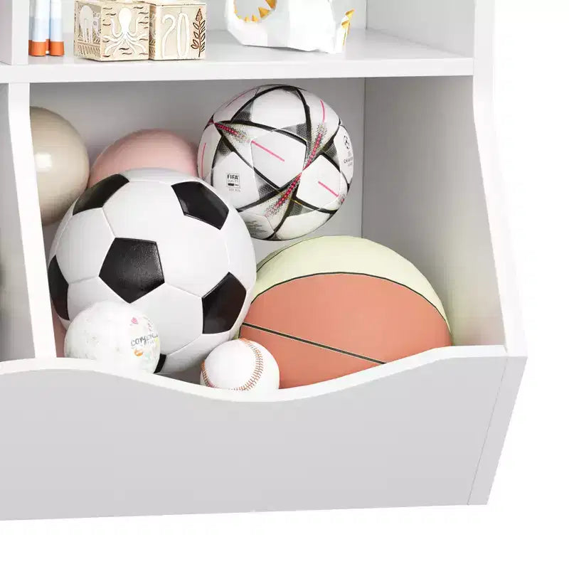 Bibliothèque pour enfants à trois niveaux, bibliothèque pour enfants avec armoires de rangement, étagère de rangement pour jouets, adaptée aux salles de jeux, aux chambres d'enfants