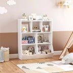 Bibliothèque pour enfants à trois niveaux, bibliothèque pour enfants avec armoires de rangement, étagère de rangement pour jouets, adaptée aux salles de jeux, aux chambres d'enfants