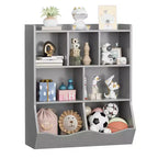 Bibliothèque pour enfants à trois niveaux, bibliothèque pour enfants avec armoires de rangement, étagère de rangement pour jouets, adaptée aux salles de jeux, aux chambres d'enfants