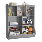 Bibliothèque pour enfants à trois niveaux, bibliothèque pour enfants avec armoires de rangement, étagère de rangement pour jouets, adaptée aux salles de jeux, aux chambres d'enfants