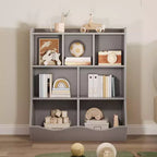 Bibliothèque pour enfants à trois niveaux, bibliothèque pour enfants avec armoires de rangement, étagère de rangement pour jouets, adaptée aux salles de jeux, aux chambres d'enfants