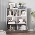 Bibliothèque pour enfants à trois niveaux, bibliothèque pour enfants avec armoires de rangement, étagère de rangement pour jouets, adaptée aux salles de jeux, aux chambres d'enfants