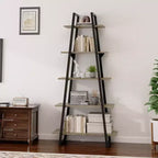 Grande étagère industrielle en bois à 5 niveaux avec design rustique ouvert, étagères de présentation autoportantes pour le rangement à domicile ou au bureau