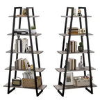 Grande étagère industrielle en bois à 5 niveaux avec design rustique ouvert, étagères de présentation autoportantes pour le rangement à domicile ou au bureau