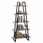 Tall 5 Tier Industrial Wood Bookshelf with Open Rustic Design, Standing Display Shelves for Home Office Storage