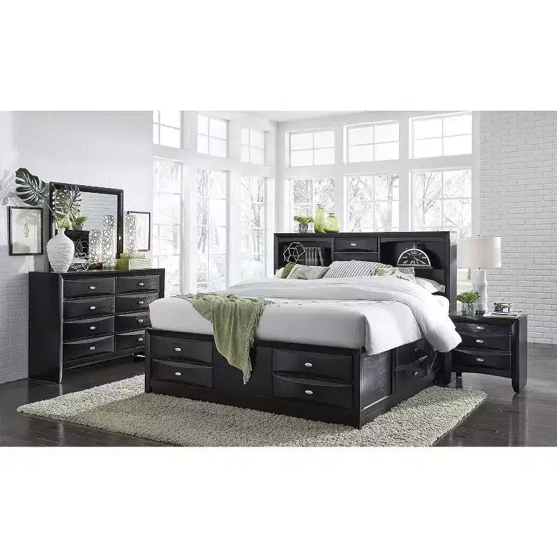 Miroir HomeStock Black Mirror avec cadre en bois élégant Grand miroir moderne pour commode de chambre ou affichage mural